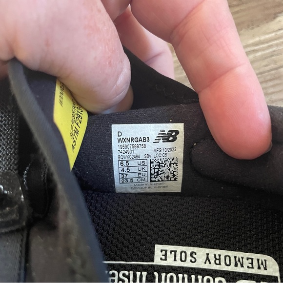 New Balance cross trainer black shoes 6.5 - Picture 5 of 10